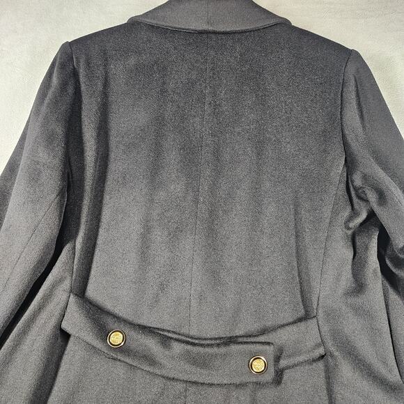 Worthington Overcoat Womens 12 Petite Wool Blend Black Double Breasted Trench - Picture 9 of 16